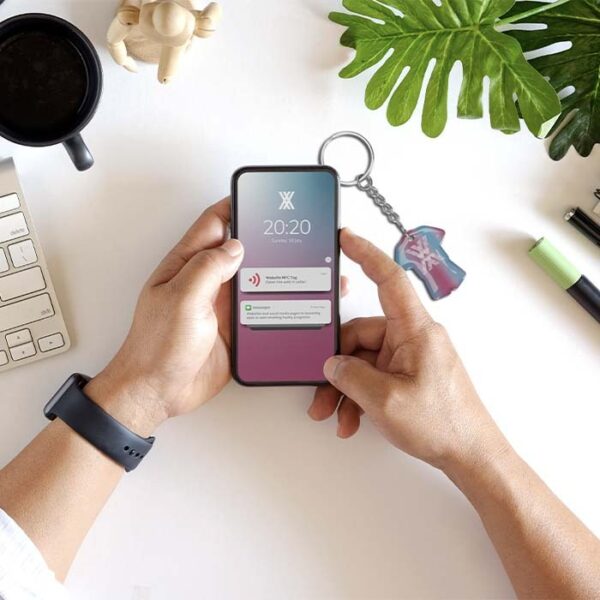 Aangepaste NFC-sleutelhanger met doming