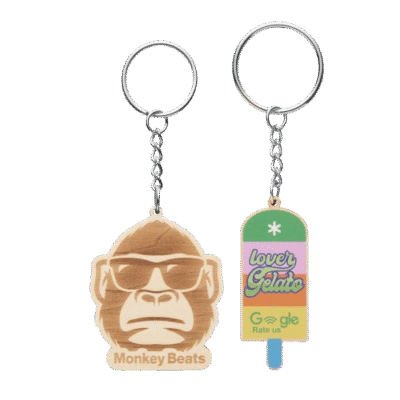 Houten NFC-sleutelhanger in aangepaste vorm