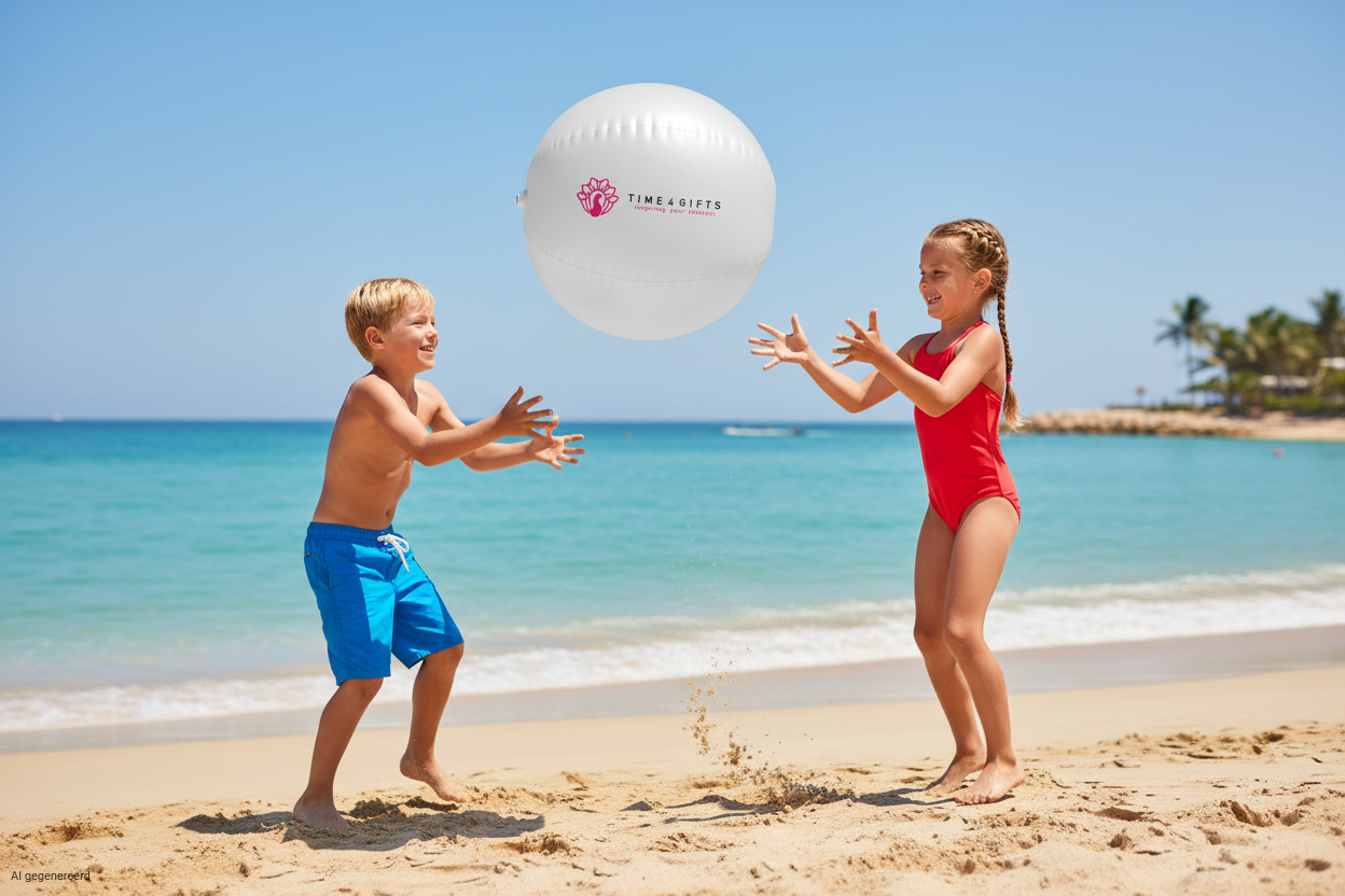 Strandbal met logo Strandbal met logo