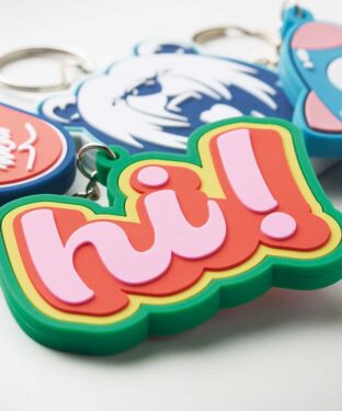 Gepersonaliseerde NFC-sleutelhanger van PVC-rubber met een dubbelzijdig logo-ontwerp