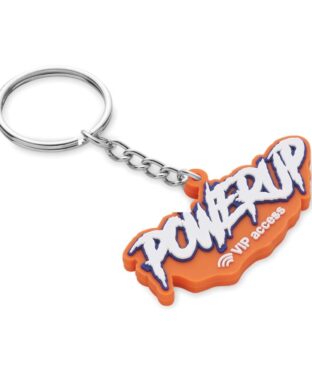 NFC-sleutelhanger van PVC-rubber met een enkelzijdig logo-ontwerp.