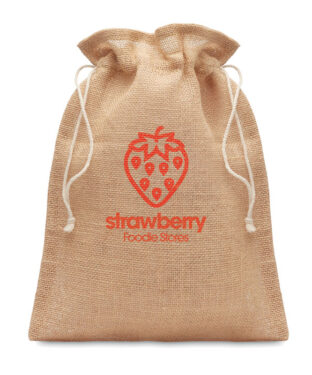 Sinterklaas Kleine jute giftbag met trekkoordsluiting